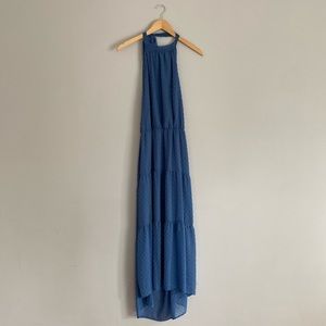 Maxi blue halter dress